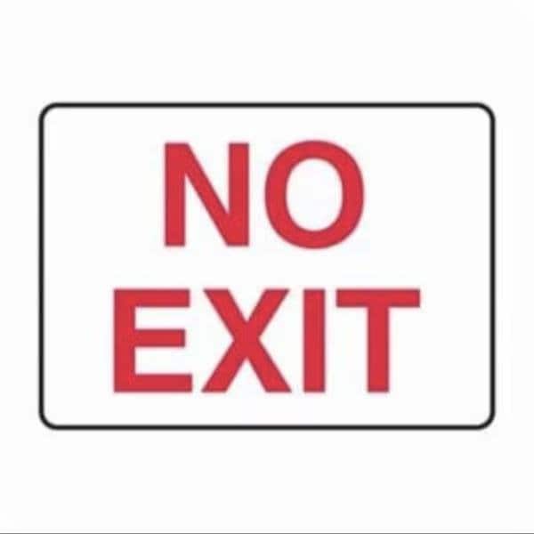 Accuform NO EXIT, Adhesive Dura-Poly, 10 in x 14 in, Adhesive MADC529XV - main